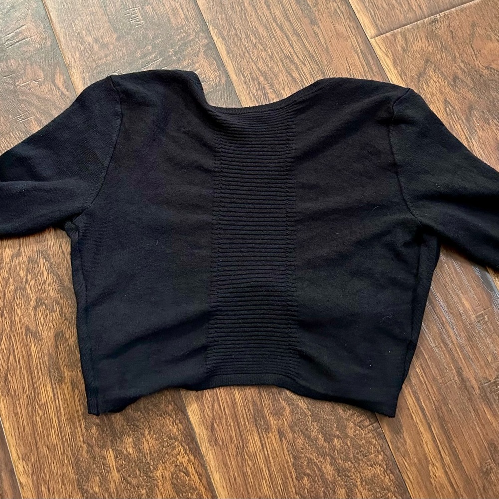 Black Knit Cropped Sweater